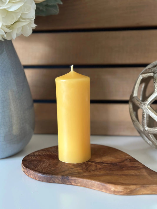Narrow Five Inch Pillar Candle Beeswax Works
