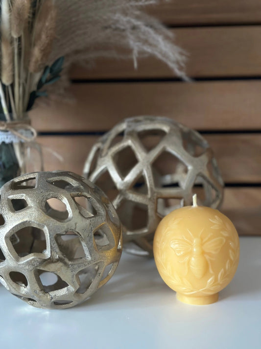 Vintage Bee Globe Candle Beeswax Works