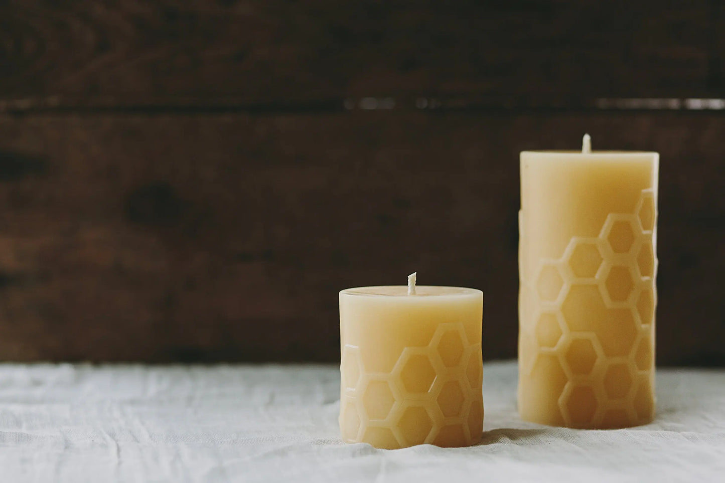 Hex Pillar Trio Candle Set Beeswax Works