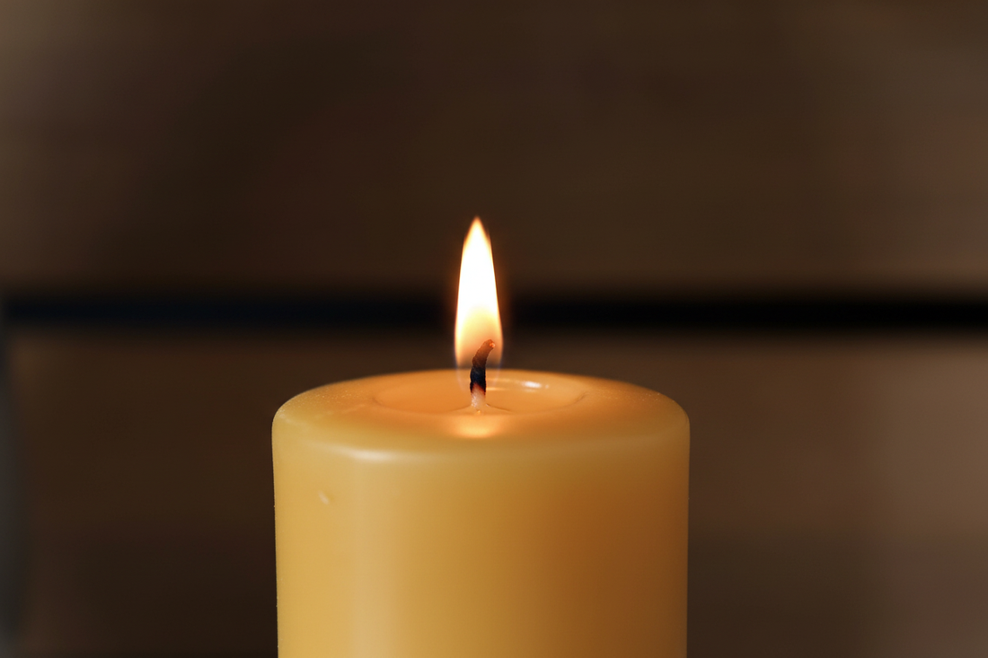 Beeswax Candle with early tunneling 