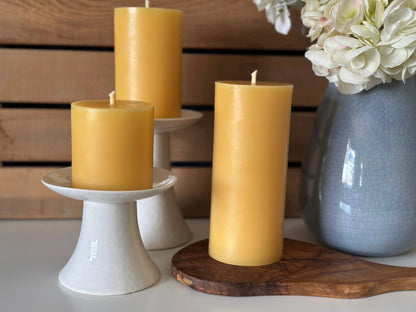 Flat Top Seven Inch Pillar Candle Beeswax Works