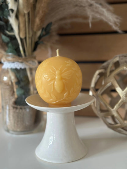 Vintage Bee Globe Candle Beeswax Works