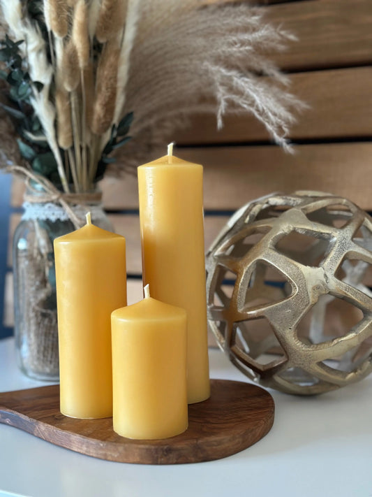 Narrow Five Inch Pillar Candle Beeswax Works